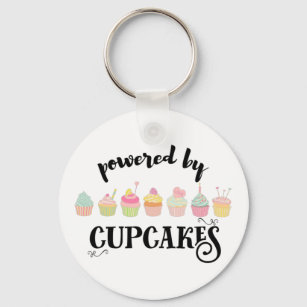 Powered by Cupcakes Key Ring