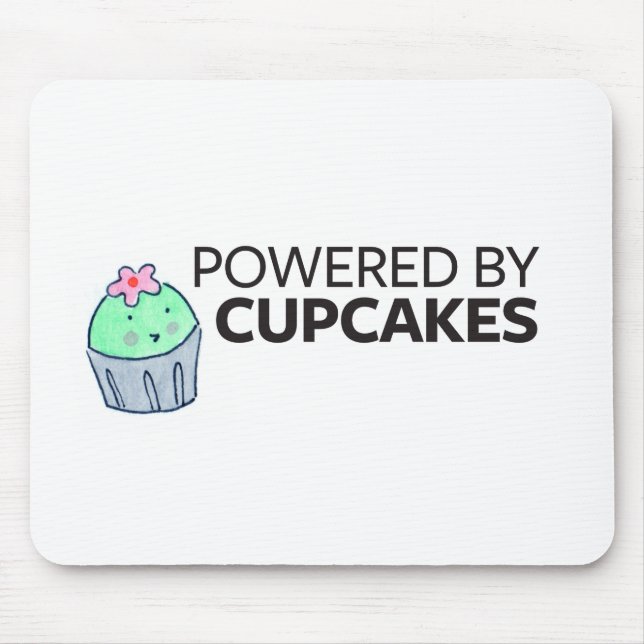 Powered by Cupcakes Mouse Mat (Front)