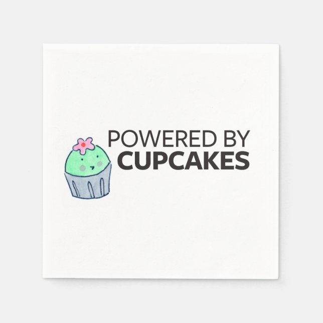 Powered by Cupcakes Napkin (Front)