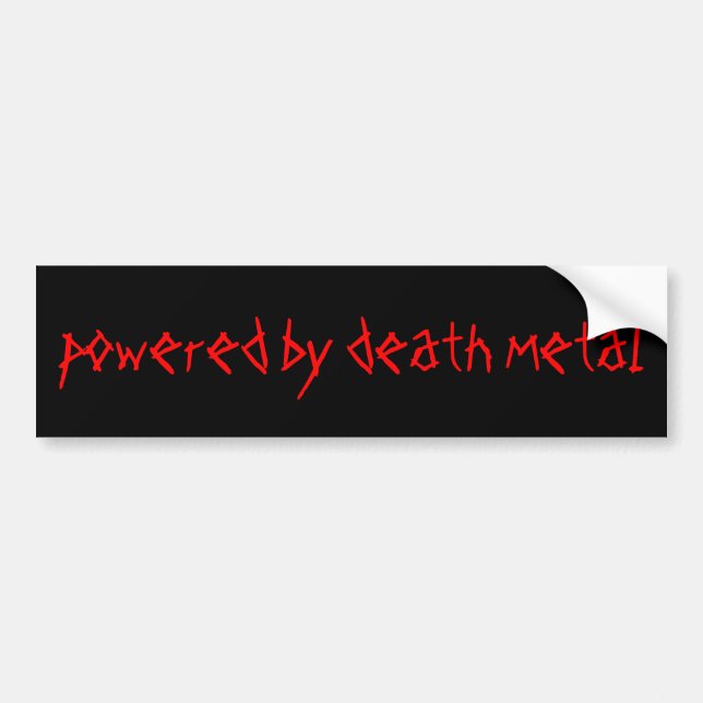 powered by death metal bumper sticker (Front)