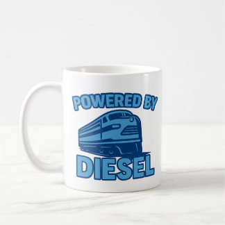 Powered By Diesel Retro Train Design Coffee Mug