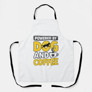 Powered By Dog And Coffee Vintage Shirt Design_1 Apron