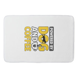 Powered By Dog And Coffee Vintage Shirt Design_1 Bath Mat