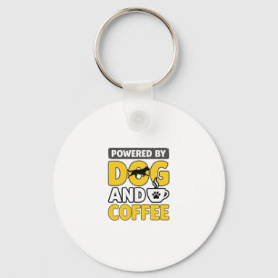 Powered By Dog And Coffee Vintage Shirt Design_1 Key Ring