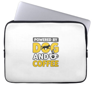 Powered By Dog And Coffee Vintage Shirt Design_1 Laptop Sleeve