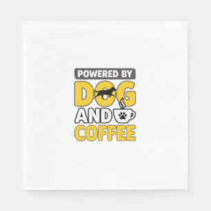 Powered By Dog And Coffee Vintage Shirt Design_1 Napkin