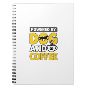 Powered By Dog And Coffee Vintage Shirt Design_1 Notebook