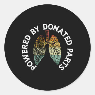 Powered By Donated P Lung Transplant Warrior Classic Round Sticker