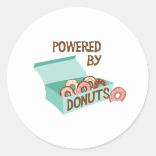 Powered By Donuts Classic Round Sticker