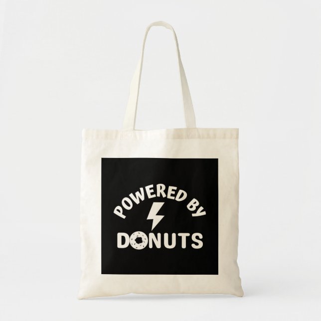 powered by donuts tote bag (Front)