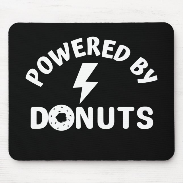 powered by doughnuts mouse mat (Front)