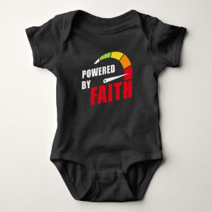 Powered by Faith Christian Inspiring Motivational Baby Bodysuit
