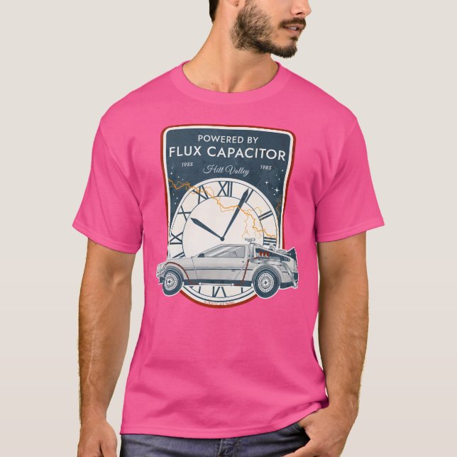 Powered By Flux Capacitor. Hill Valley 1955 - 1985 T-Shirt (Front)