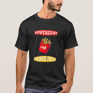 Powered By French Fries French Fray Day  Kids Men T-Shirt