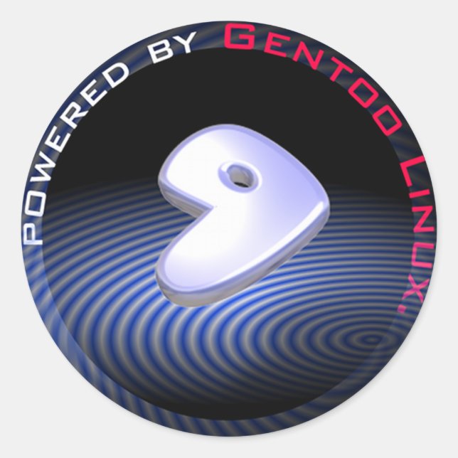 POWERED BY Gentoo Linux Classic Round Sticker (Front)