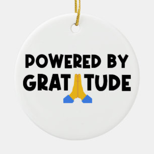 Powered By Gratitude Ceramic Tree Decoration