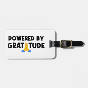 Powered By Gratitude Luggage Tag