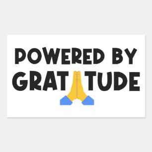 Powered By Gratitude Rectangular Sticker