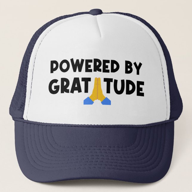 Powered By Gratitude Trucker Hat (Front)