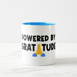 Powered By Gratitude Two-Tone Coffee Mug
