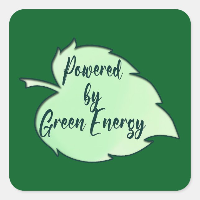 Powered by Green Energy St Patrick’s Autocolante Square Sticker (Front)