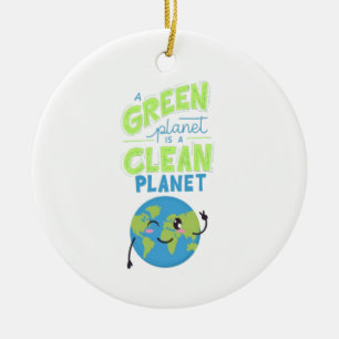 Powered by Green: Thrive with Nature" Ceramic Tree Decoration