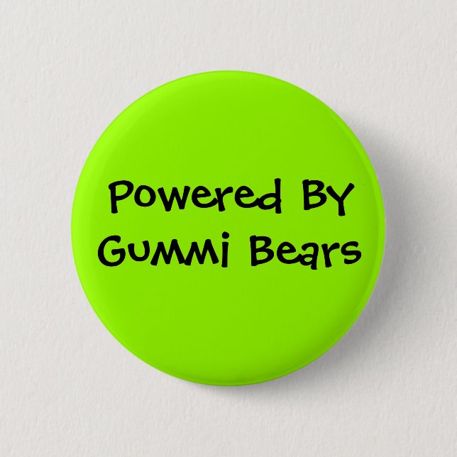 Powered By, Gummi Bears 6 Cm Round Badge (Front)