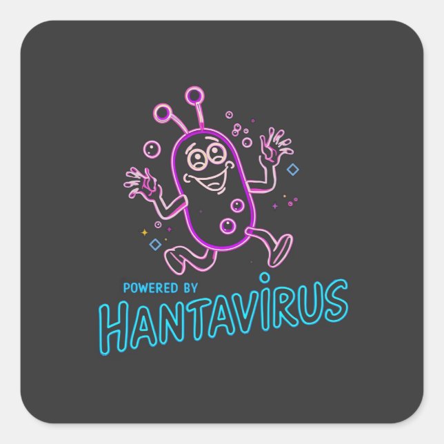 Powered by Hantavirus  Square Sticker (Front)