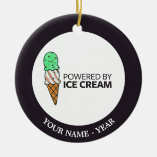 Powered by Ice Cream Ceramic Tree Decoration