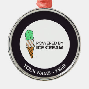 Powered by Ice Cream Metal Tree Decoration