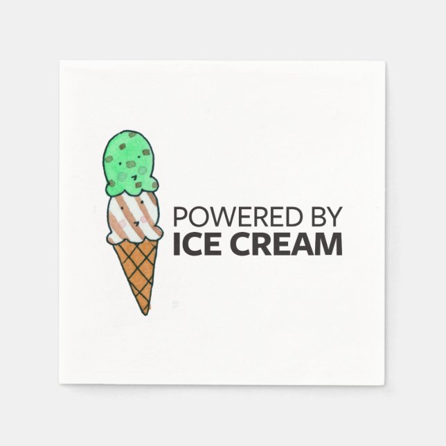 Powered by Ice Cream Napkin (Front)