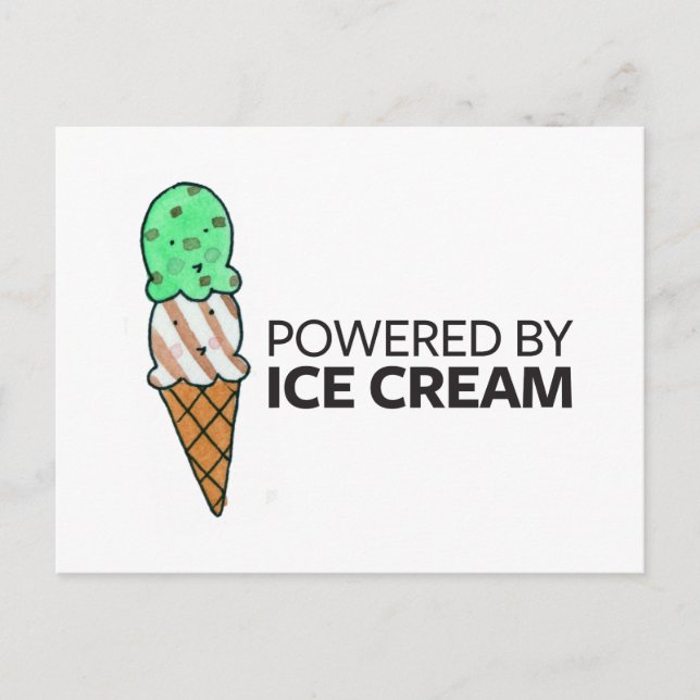 Powered by Ice Cream Postcard (Front)