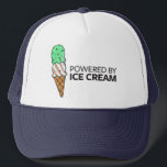 Powered by Ice Cream Trucker Hat<br><div class="desc">The Powered by Ice Cream design is a great gift anyone who loves making food and is the ultimate home cook! Taste of Home is a cooking magazine & website with practical recipes from home cooks—not gourmet chefs featuring familiar everyday ingredientsand beautiful photos. More than recipes, Taste of Home fosters...</div>