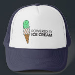 Powered by Ice Cream Trucker Hat<br><div class="desc">The Powered by Ice Cream design is a great gift anyone who loves making food and is the ultimate home cook! Taste of Home is a cooking magazine & website with practical recipes from home cooks—not gourmet chefs featuring familiar everyday ingredientsand beautiful photos. More than recipes, Taste of Home fosters...</div>