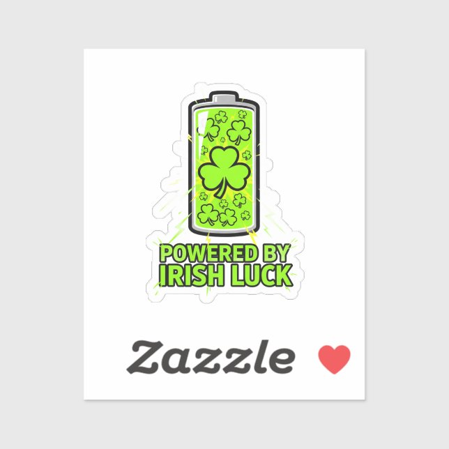 Powered By Irish Luck Battery Shamrock St Patrick  (Sheet)