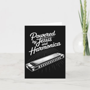 Powered By Jesus And Harmonica Christian Music  Card