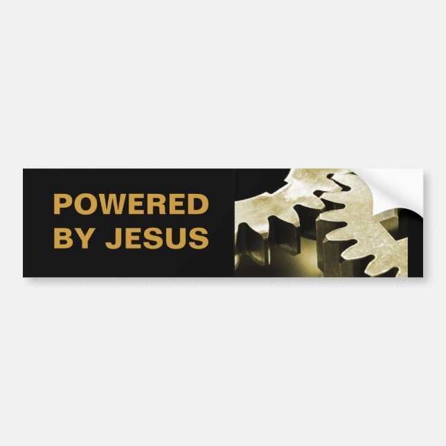 Powered By Jesus Bumper Sticker (Front)
