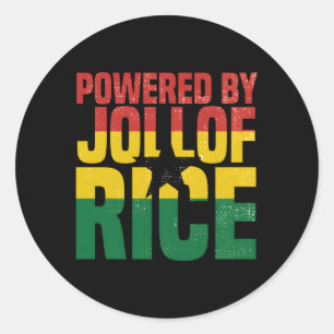 Powered By Jollof Rice Ghana For Ghanaians African Classic Round Sticker