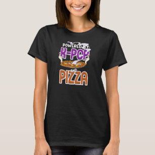 Powered By K Pop And Pizza Kpop Finger Heart Pul T-Shirt