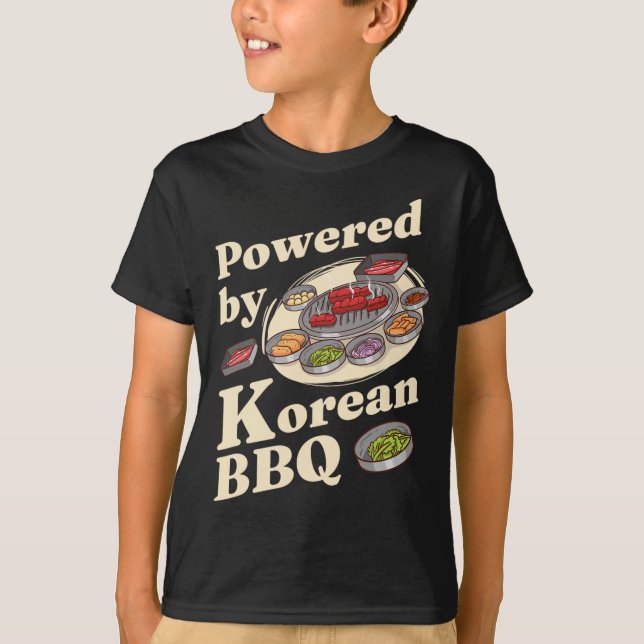 Powered By Korean Bbq  T-Shirt (Front)