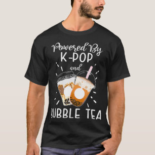 Powered By KPOP Boba Tea Bubble Tea Korean Gift T-Shirt