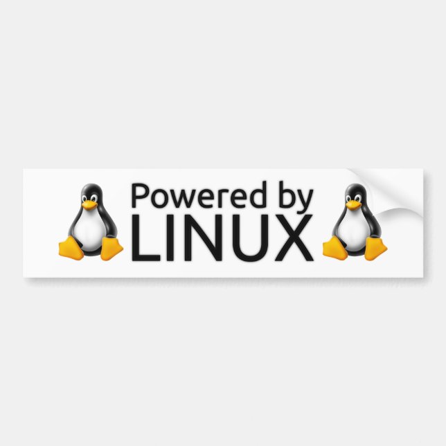 Powered by Linux Bumper Sticker (Front)
