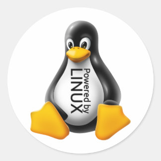 Powered by Linux Classic Round Sticker