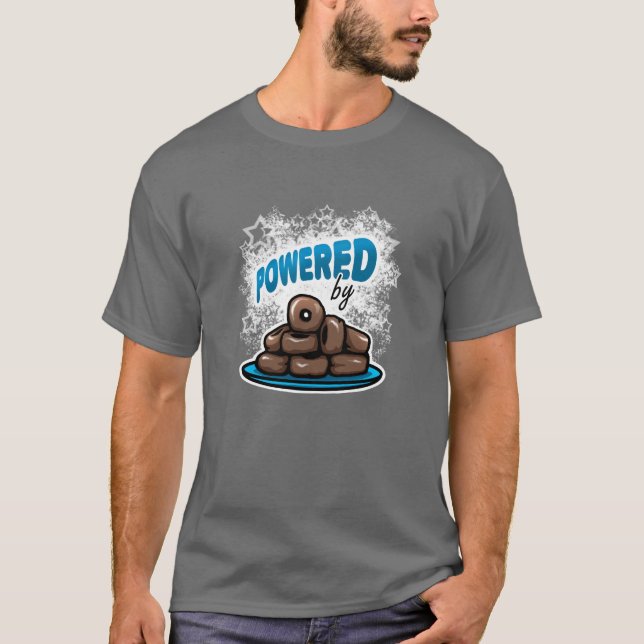 Powered by Little Chocolate Doughnuts T-Shirt (Front)