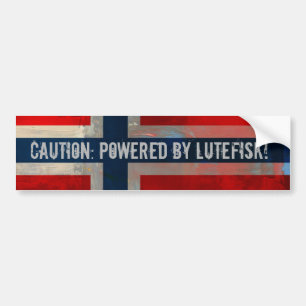 Powered by Lutefisk Norwegian Bumper Sticker