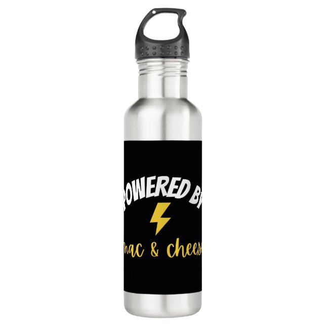 Powered By Mac and Cheese 710 Ml Water Bottle (Front)