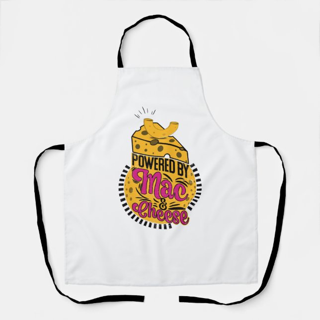 powered by mac and cheese apron (Front)