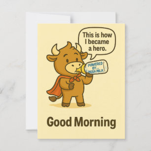 Powered by Mega Milk – Good Morning from Bullio Postcard