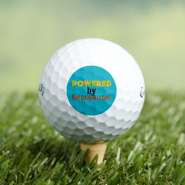 Powered by Menopause 3 Golf Balls (Insitu Tee)