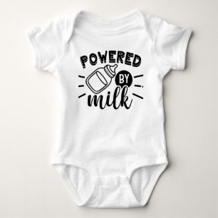 Powered by Milk Baby Bodysuit – Funny Baby Shower